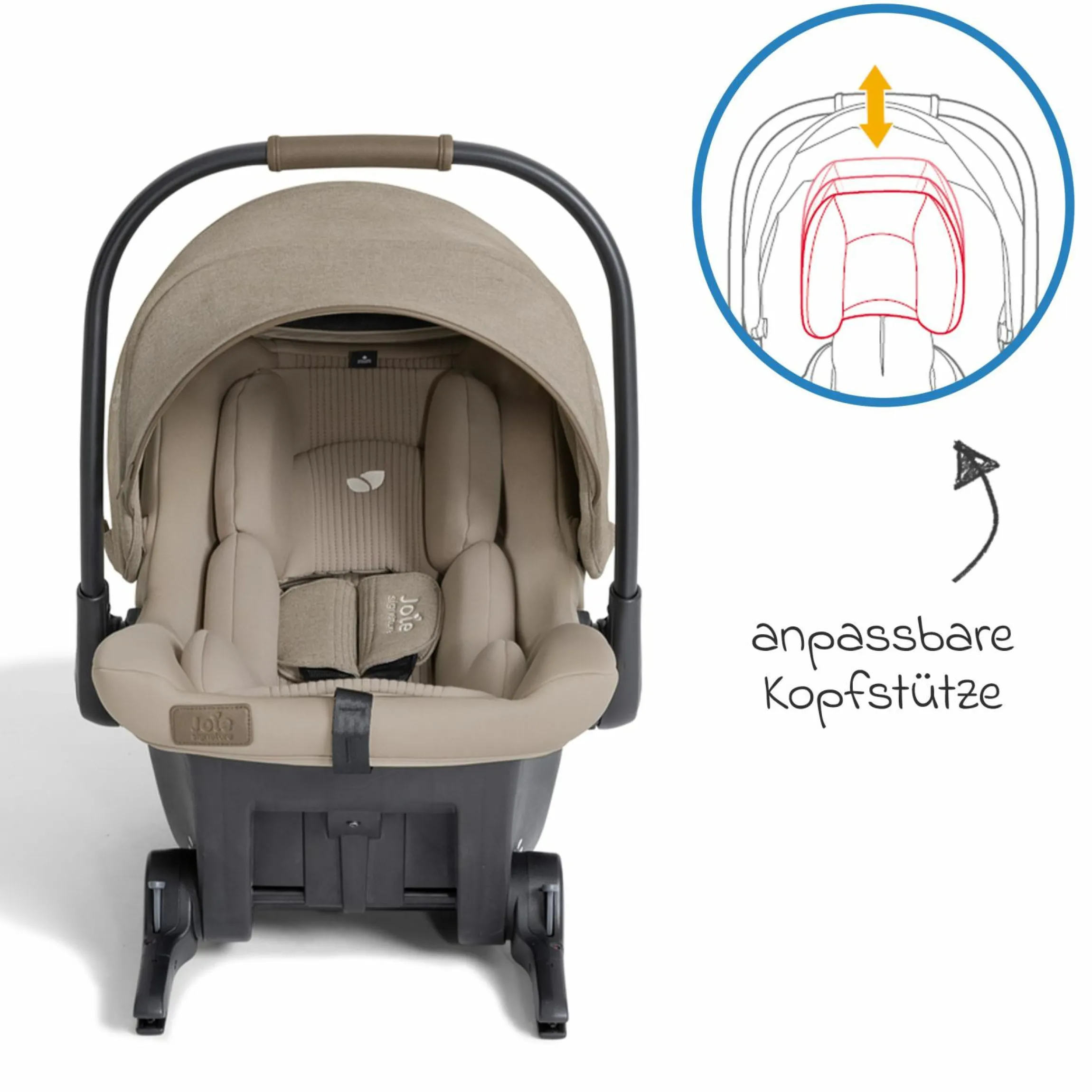 Babyschale Sprint R129 ab Geburt - 13 kg (40 cm -75 cm) inkl. Sitzverkleinerer, Sonnenverdeck & Isofix-Konnektoren - Signature - Sandstone