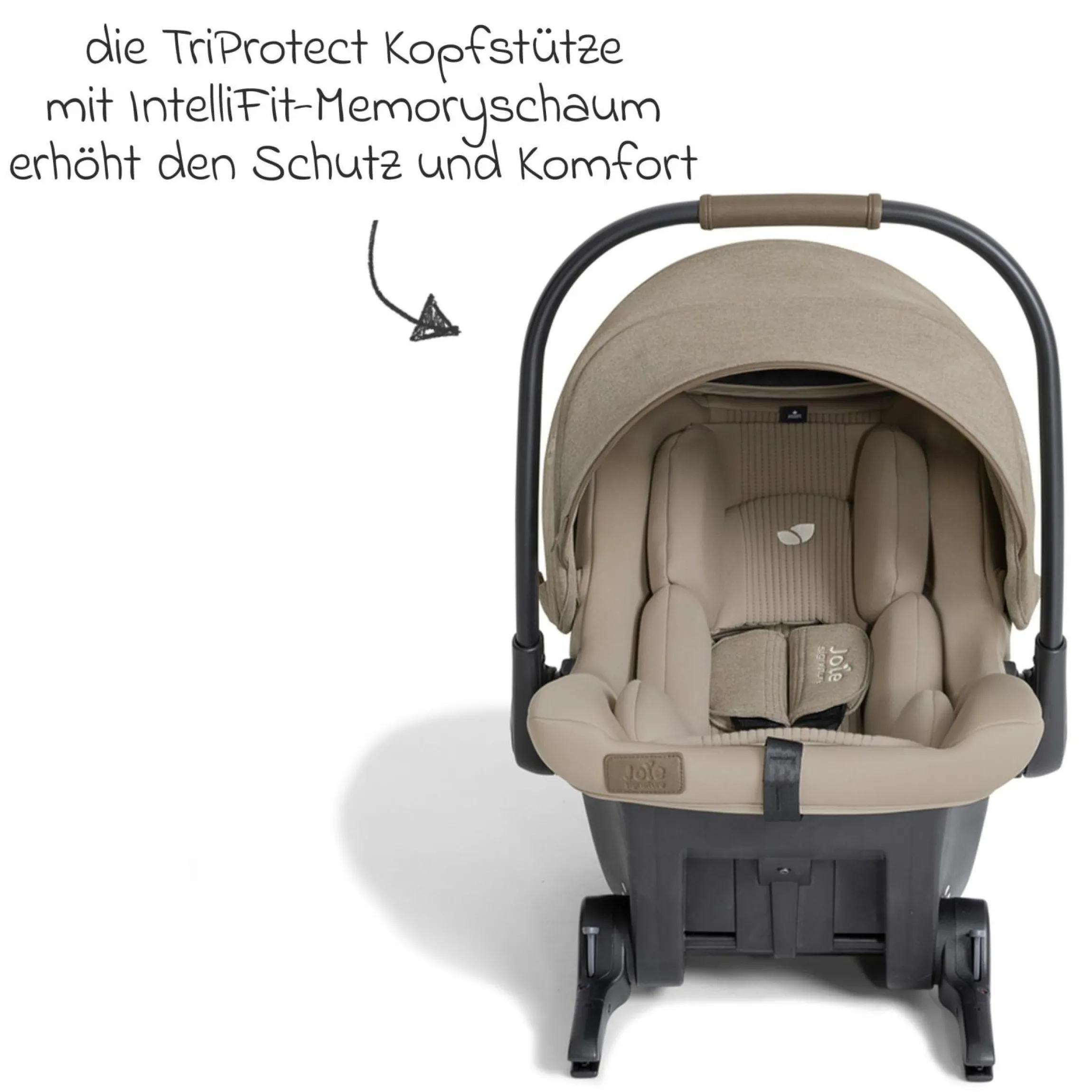 Babyschale Sprint R129 ab Geburt - 13 kg (40 cm -75 cm) inkl. Sitzverkleinerer, Sonnenverdeck & Isofix-Konnektoren - Signature - Sandstone
