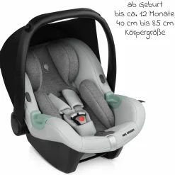 Babyschale Tulip (Autositz Gruppe 0+ / i-Size) inkl. Neugeborenenfußsack - Pearl