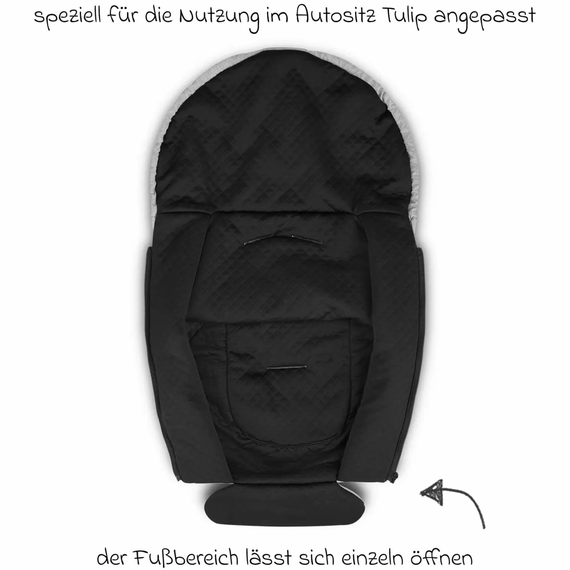 Babyschale Tulip (Autositz Gruppe 0+ / i-Size) inkl. Neugeborenenfußsack - Pearl