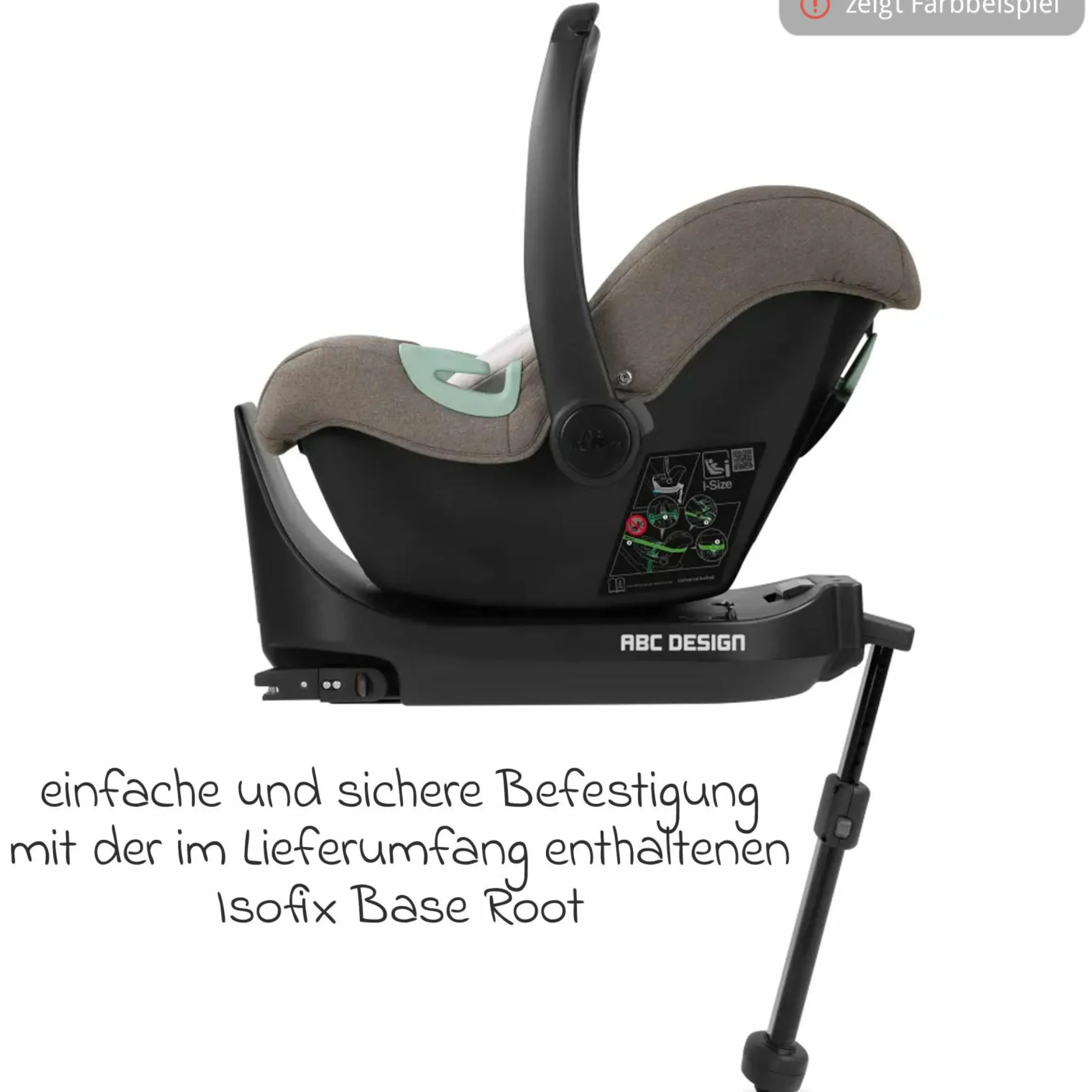 Babyschale Tulip inkl. Isofix Base Root ab Geburt bis 13 kg (45 cm - 85 cm) - Graphite