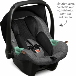 Babyschale Tulip inkl. Zusatzverdeck (Autositz Gruppe 0+) - Diamond Edition - Asphalt