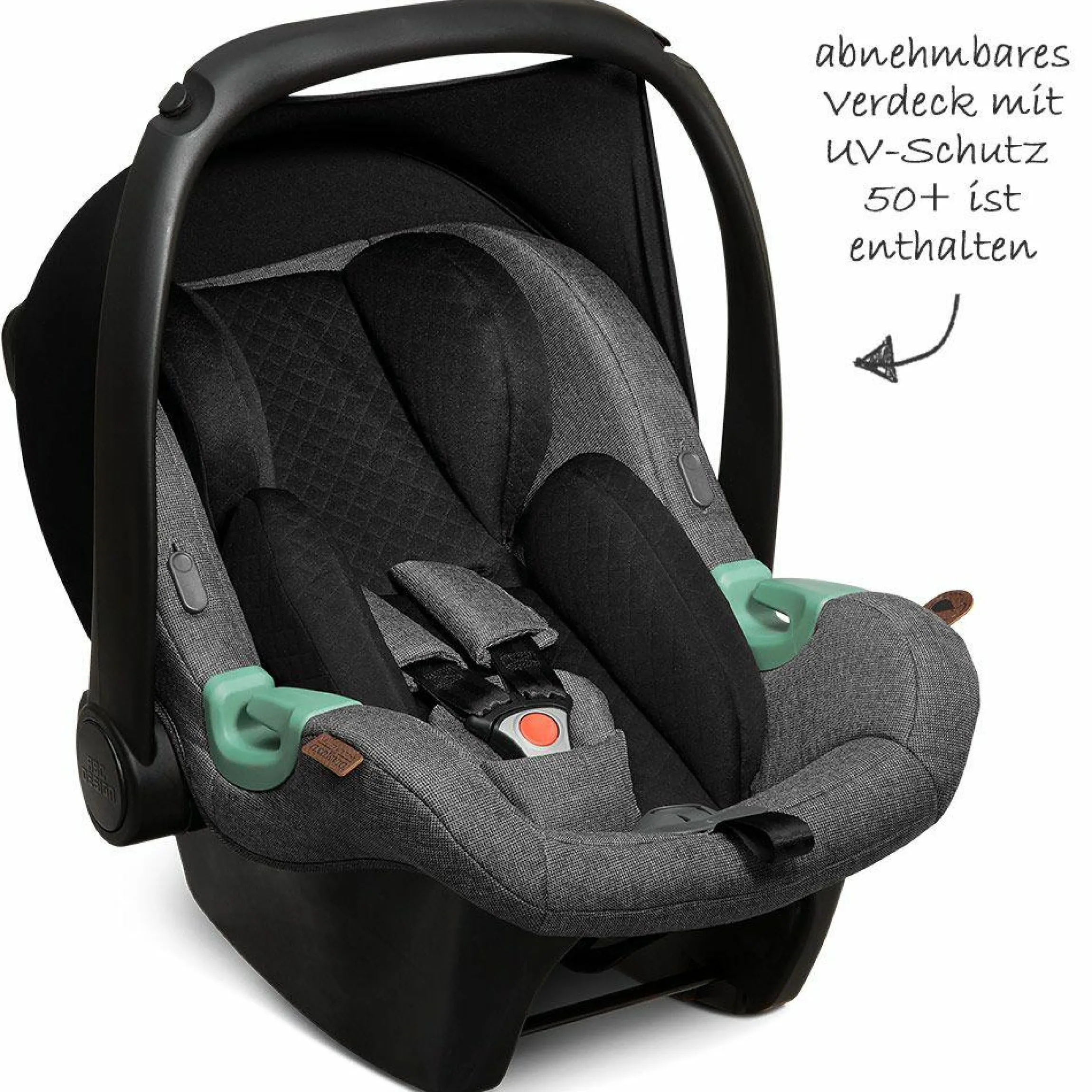 Babyschale Tulip inkl. Zusatzverdeck (Autositz Gruppe 0+) - Diamond Edition - Asphalt