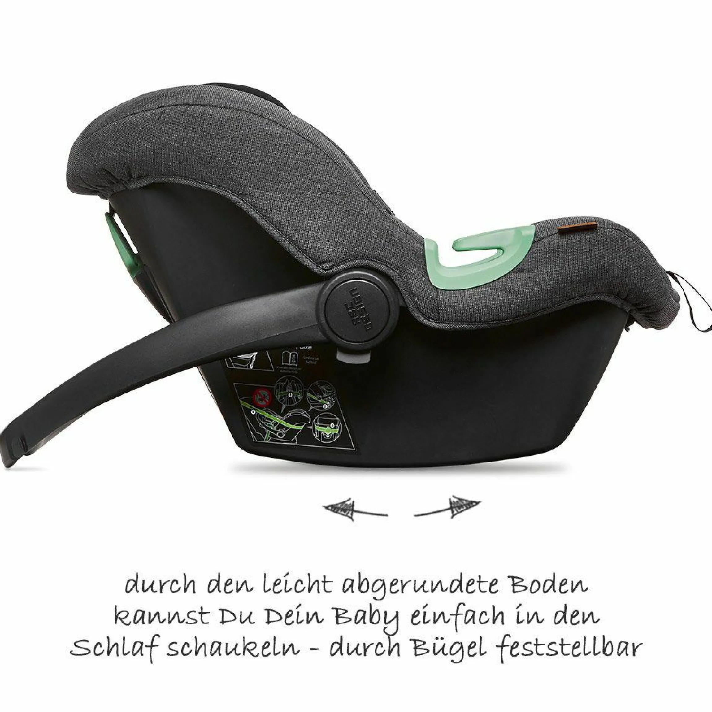 Babyschale Tulip inkl. Zusatzverdeck (Autositz Gruppe 0+) - Diamond Edition - Asphalt