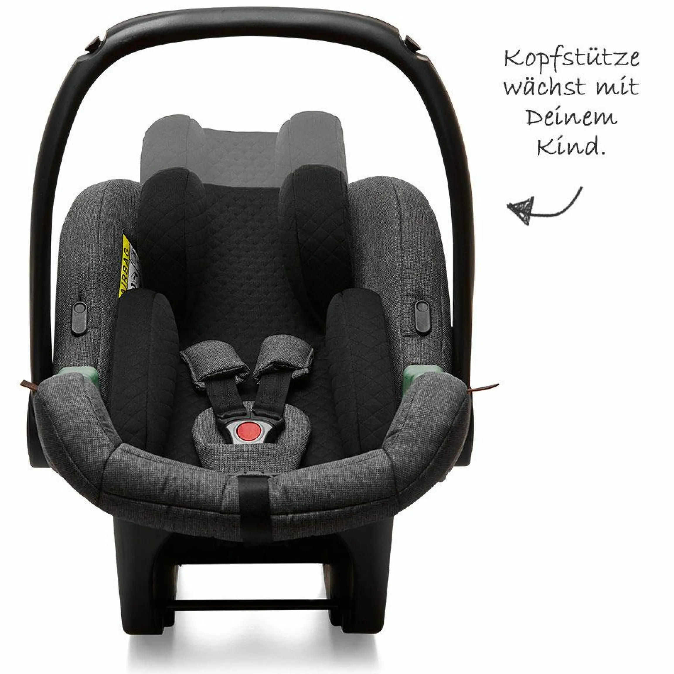 Babyschale Tulip inkl. Zusatzverdeck (Autositz Gruppe 0+) - Diamond Edition - Asphalt