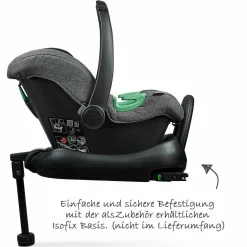 Babyschale Tulip inkl. Zusatzverdeck (Autositz Gruppe 0+) - Diamond Edition - Asphalt