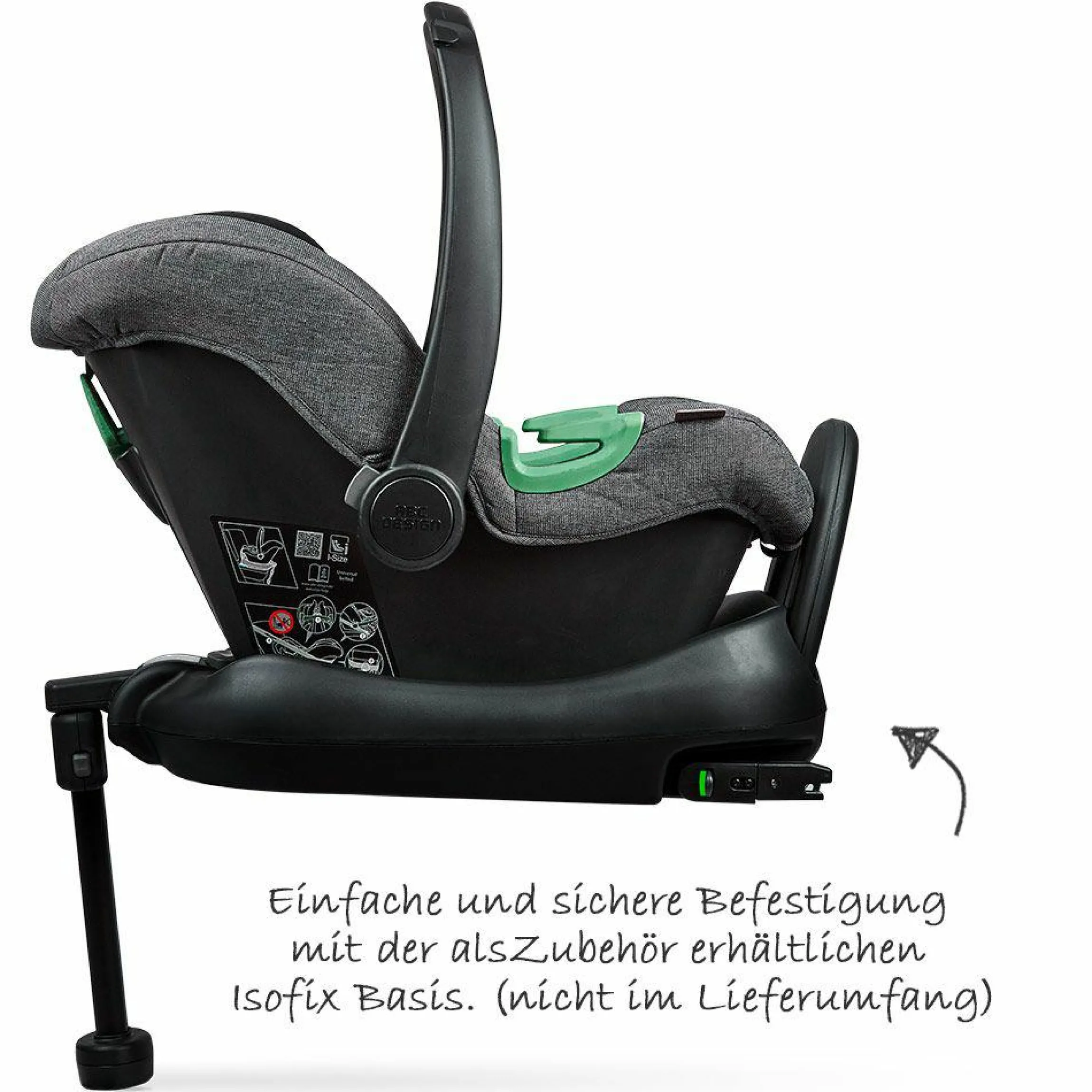 Babyschale Tulip inkl. Zusatzverdeck (Autositz Gruppe 0+) - Diamond Edition - Asphalt