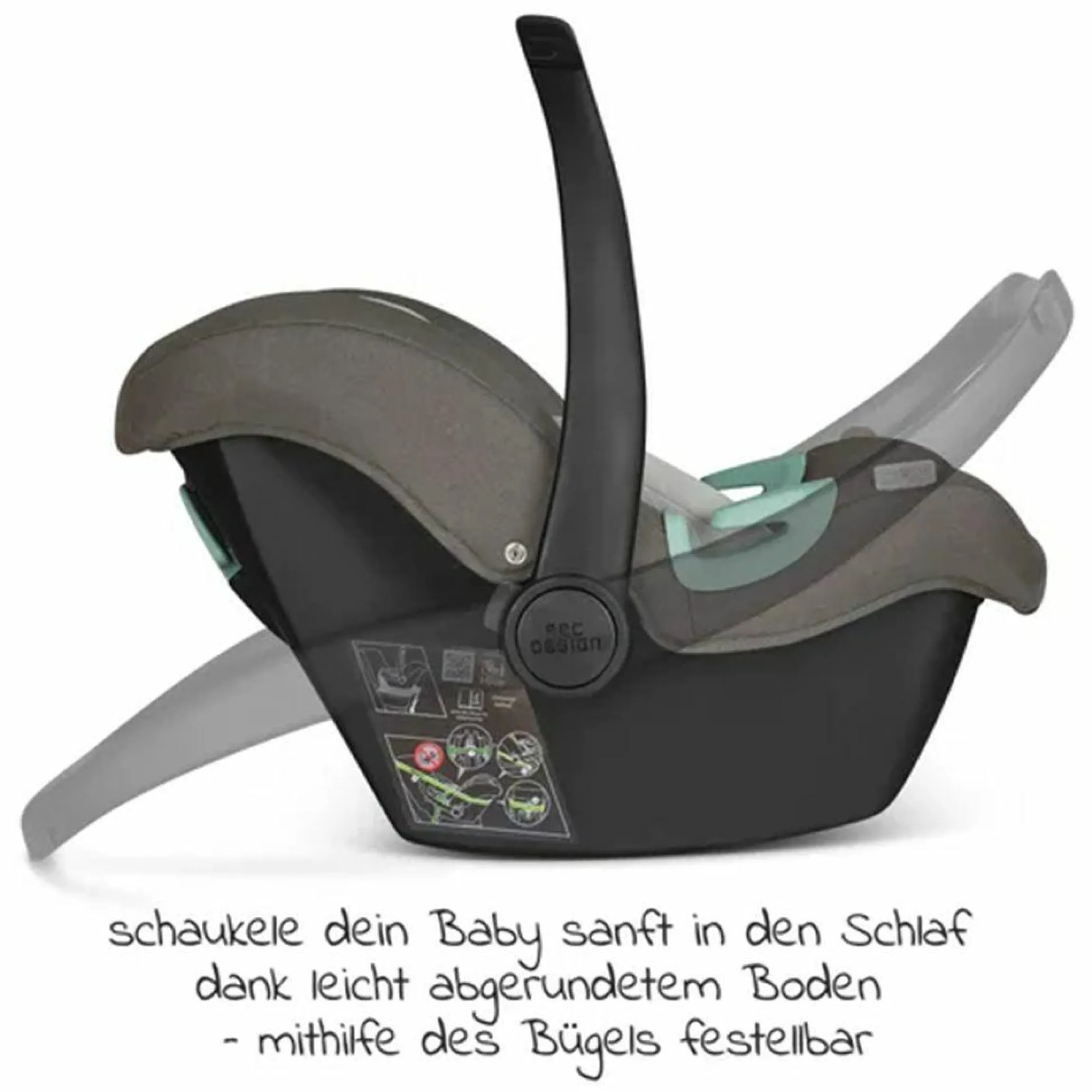Babyschale Tulip inkl. Zusatzverdeck (Autositz Gruppe 0+ / i-Size) - Diamond Edition - Herb