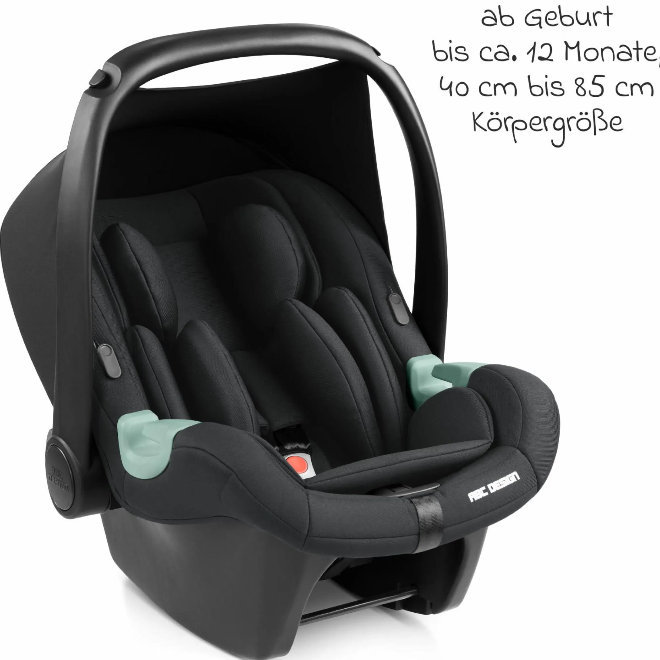 Babyschale Tulip i-Size ab Geburt - 15 Monate (45 cm - 85 cm) inkl. Sonnenverdeck & Sitzverkleinerer - Black - Kollektion 2025