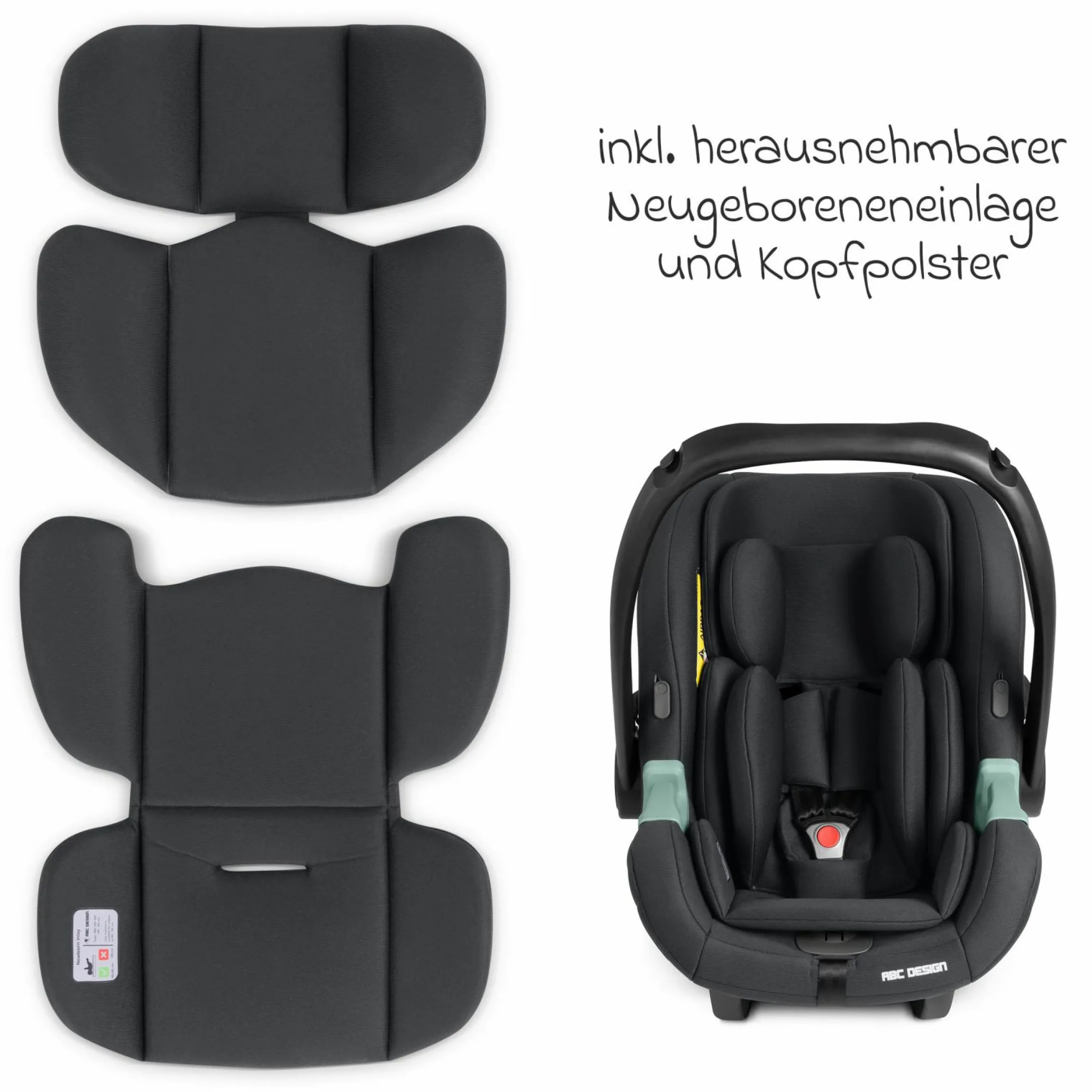 Babyschale Tulip i-Size ab Geburt - 15 Monate (45 cm - 85 cm) inkl. Sonnenverdeck & Sitzverkleinerer - Black - Kollektion 2025