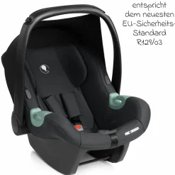 Babyschale Tulip i-Size ab Geburt - 15 Monate (45 cm - 85 cm) inkl. Sonnenverdeck & Sitzverkleinerer - Black - Kollektion 2025