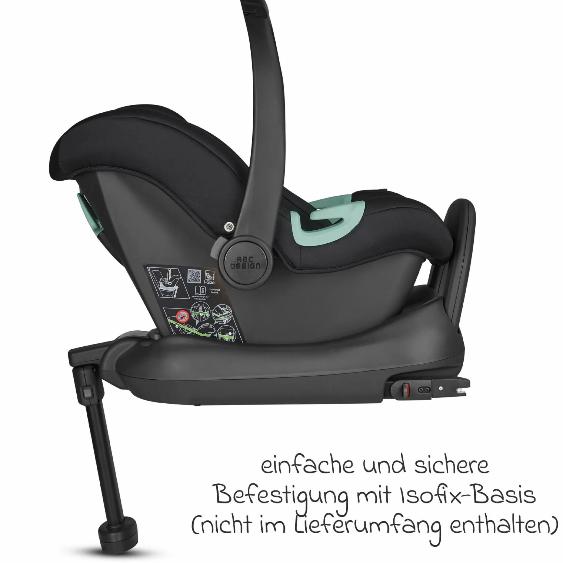Babyschale Tulip i-Size ab Geburt - 15 Monate (45 cm - 85 cm) inkl. Sonnenverdeck & Sitzverkleinerer - Black - Kollektion 2025