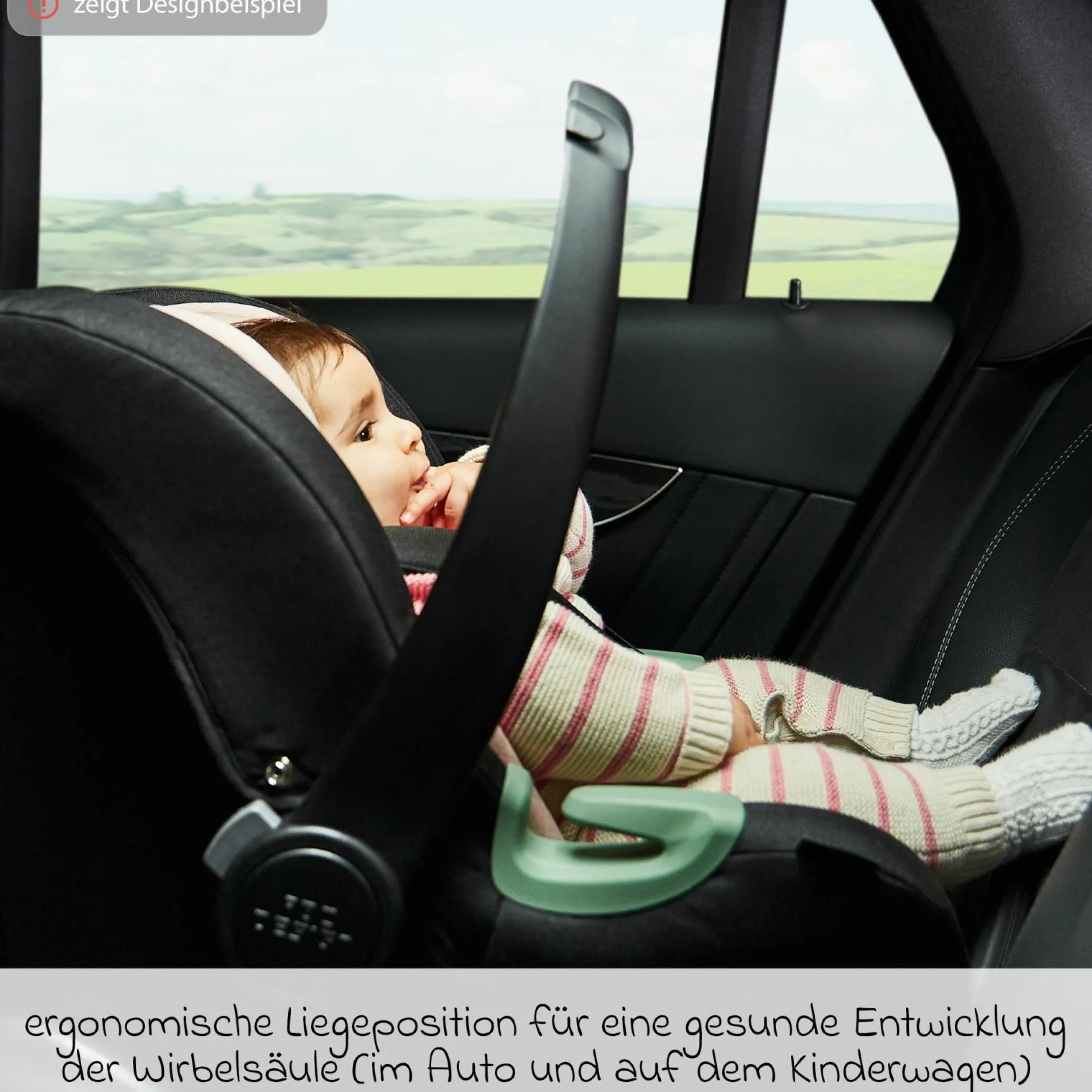 Babyschale Tulip i-Size ab Geburt - 15 Monate (45 cm - 85 cm) inkl. Sonnenverdeck & Sitzverkleinerer - Black - Kollektion 2025