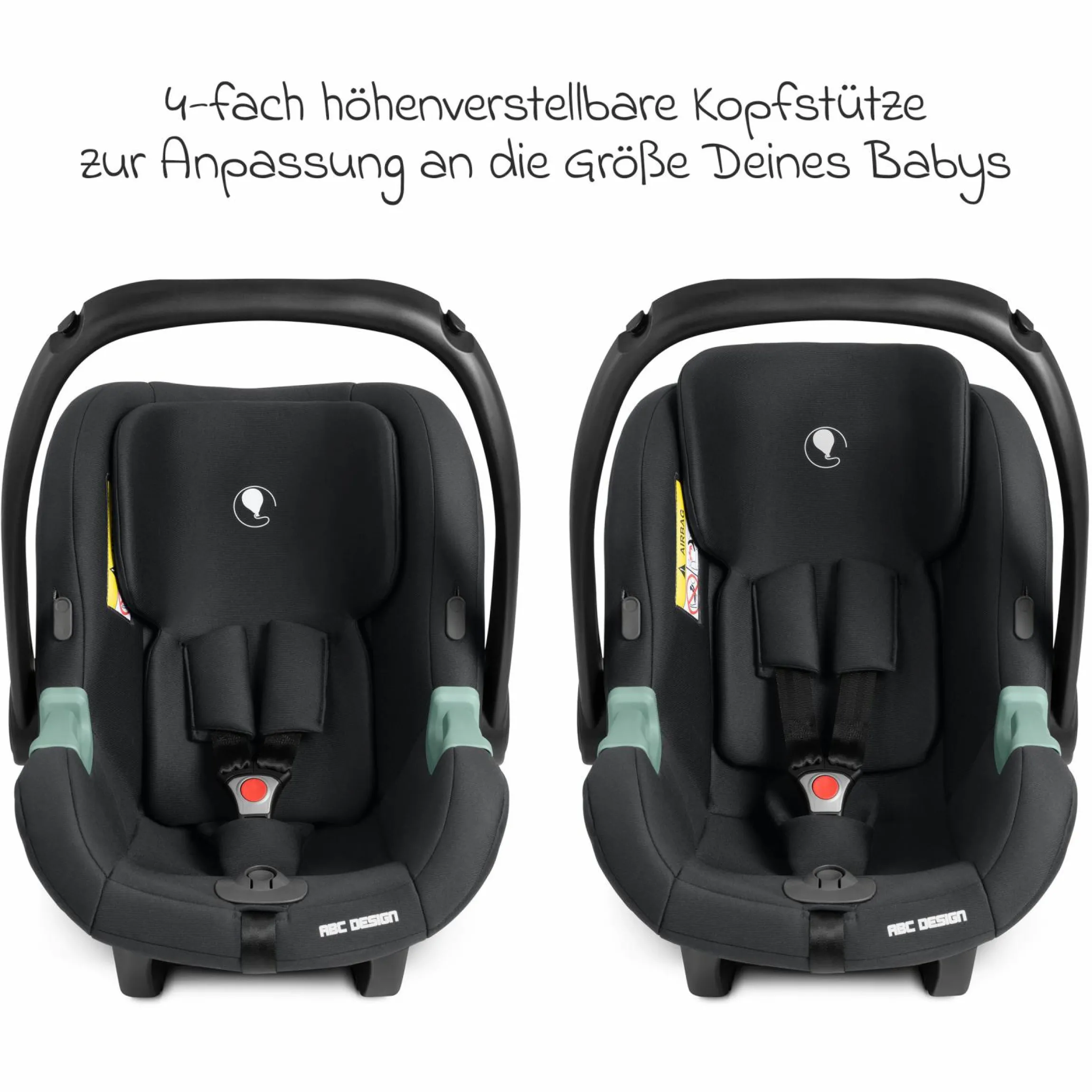 Babyschale Tulip i-Size ab Geburt - 15 Monate (45 cm - 85 cm) inkl. Sonnenverdeck & Sitzverkleinerer - Black - Kollektion 2025