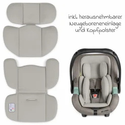 Babyschale Tulip i-Size ab Geburt - 15 Monate (45 cm - 85 cm) inkl. Sonnenverdeck & Sitzverkleinerer - Nature - Kollektion 2025