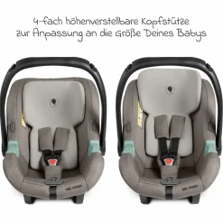 Babyschale Tulip i-Size ab Geburt - 15 Monate (45 cm - 85 cm) inkl. Sonnenverdeck & Sitzverkleinerer - Nature - Kollektion 2025
