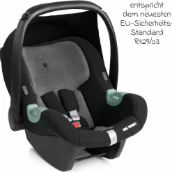 Babyschale Tulip i-Size ab Geburt - 15 Monate (45 cm - 85 cm) inkl. Sonnenverdeck & Sitzverkleinerer - Graphite - Kollektion 2025