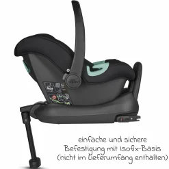 Babyschale Tulip i-Size ab Geburt - 15 Monate (45 cm - 85 cm) inkl. Sonnenverdeck & Sitzverkleinerer - Graphite - Kollektion 2025