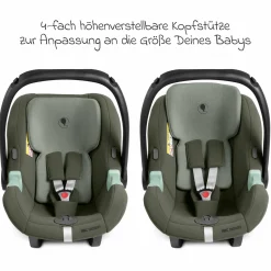 Babyschale Tulip i-Size ab Geburt - 15 Monate (45 cm - 85 cm) inkl. Sonnenverdeck & Sitzverkleinerer - Sage - Kollektion 2025