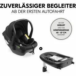 Babyschalen-Set Drive N Care Set i-Size (40 - 87 cm) inkl. Isofix Basis + GRATIS Schutzpaket, Einschlagdecke & Fehn Spielzeug-Set - Orchidee