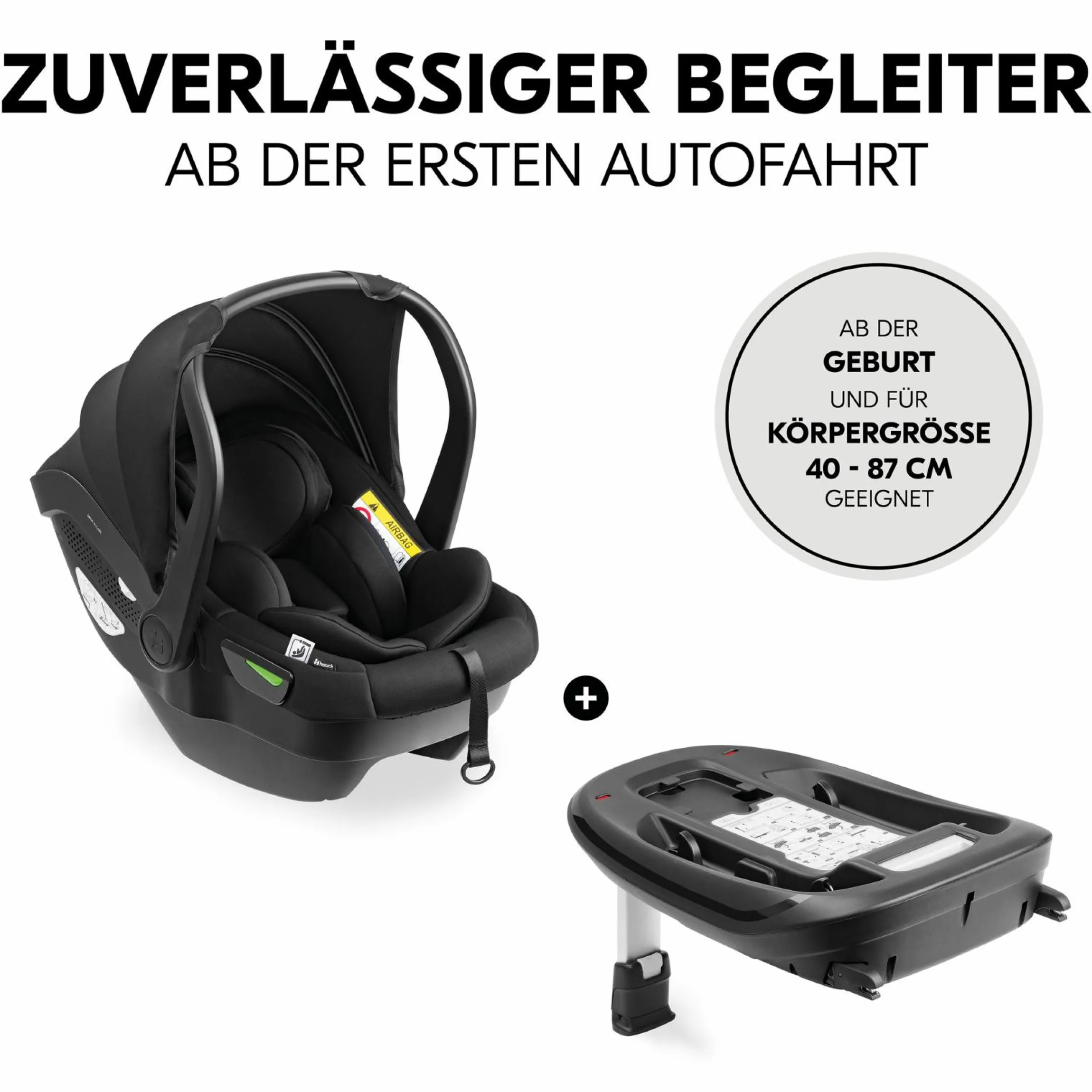 Babyschalen-Set Drive N Care Set i-Size (40 - 87 cm) inkl. Isofix Basis + GRATIS Schutzpaket, Einschlagdecke & Fehn Spielzeug-Set - Orchidee