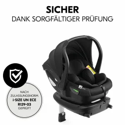 Babyschalen-Set Drive N Care Set i-Size (40 - 87 cm) inkl. Isofix Basis + GRATIS Schutzpaket, Einschlagdecke & Fehn Spielzeug-Set - Orchidee