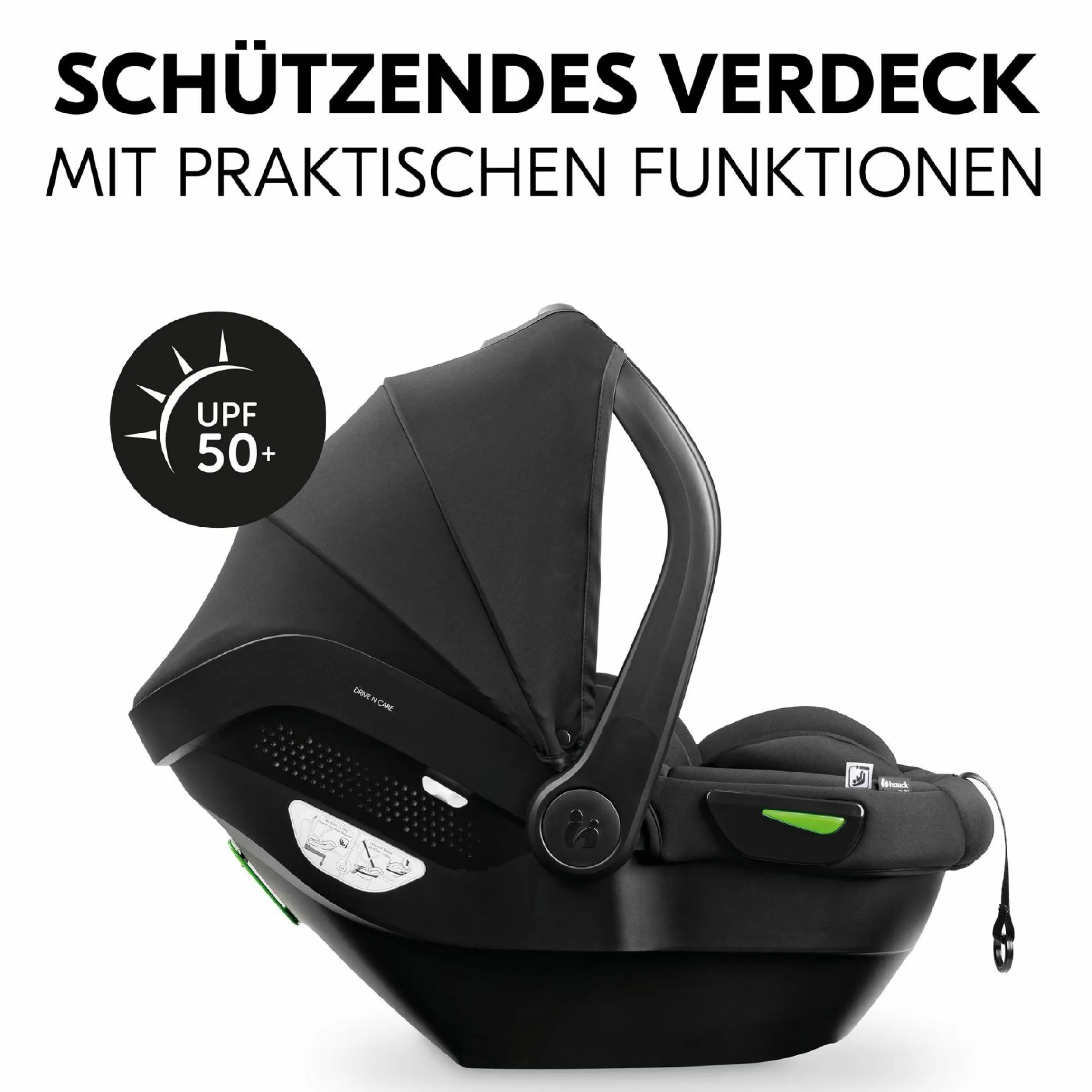 Babyschalen-Set Drive N Care Set i-Size (40 - 87 cm) inkl. Isofix Basis + GRATIS Schutzpaket, Einschlagdecke & Fehn Spielzeug-Set - Orchidee
