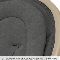 Babyschaukel Cassia Swing nur 4 kg leicht mit 5 Schaukel-Geschwindigkeiten, mehrere Sitz- und Liegepositionen 12 Melodien & 2 Spielzeuge - Beyond Graphite Eco - Kollektion 2025