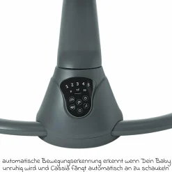 Babyschaukel Cassia Swing nur 4 kg leicht mit 5 Schaukel-Geschwindigkeiten, mehrere Sitz- und Liegepositionen 12 Melodien & 2 Spielzeuge - Beyond Graphite Eco - Kollektion 2025