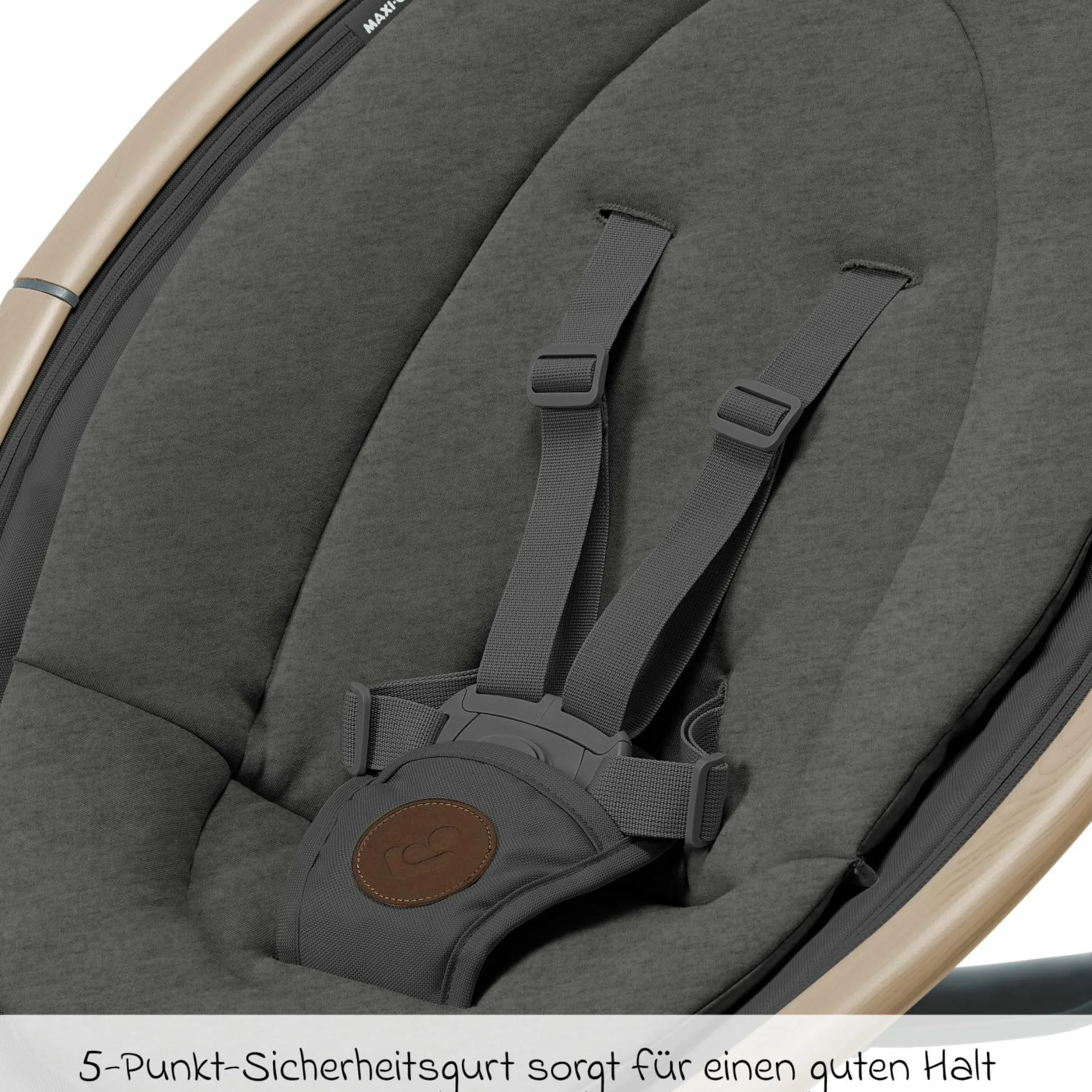 Babyschaukel Cassia Swing nur 4 kg leicht mit 5 Schaukel-Geschwindigkeiten, mehrere Sitz- und Liegepositionen 12 Melodien & 2 Spielzeuge - Beyond Graphite Eco - Kollektion 2025