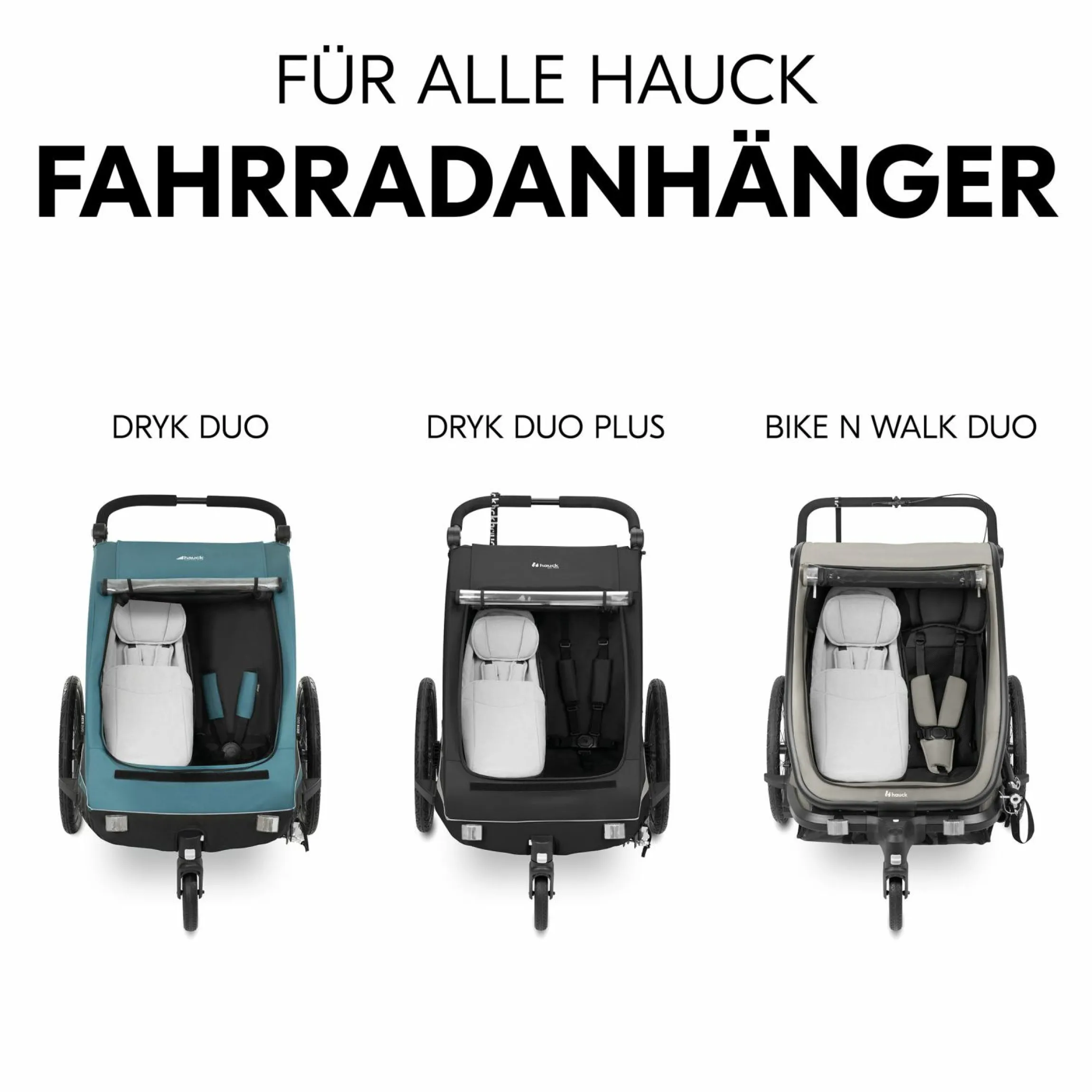 Babysitz / Neugeboreneneinsatz Baby Lounger 2 für alle Hauck Fahrradanhänger - Grey