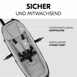 Babysitz / Neugeboreneneinsatz Baby Lounger 2 für alle Hauck Fahrradanhänger - Grey
