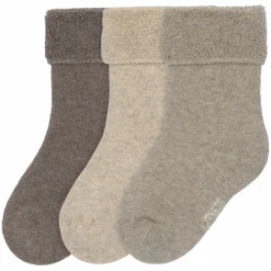 Babysocken 3er Pack Terry aus Bio-Baumwolle - Brown / Beige - Gr. 15-18