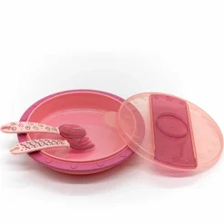 Babyteller zum Mitnehmen inkl. Besteck - Pink