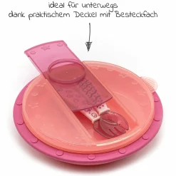 Babyteller zum Mitnehmen inkl. Besteck - Pink