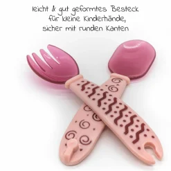 Babyteller zum Mitnehmen inkl. Besteck - Pink