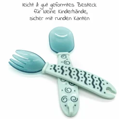 Babyteller zum Mitnehmen inkl. Besteck - Grün