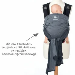 Babytrage / Tragetuch Duo mit abnehmbarem Hüftgurt - Grey
