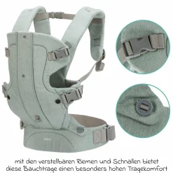 Babytrage ab 3,5 -15 kg für Bauch- und Rückentrageposition - Pistazie - Kollektion 2025