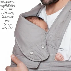 Babytrage Breeze 2.0 Gr. L für Neugeborene von 3,5 kg -15 kg - Lightgrey