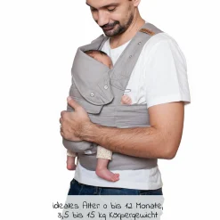 Babytrage Breeze 2.0 Gr. S/M für Neugeborene von 3,5 kg -15 kg - Lightgrey