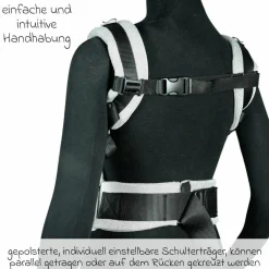 Babytrage DidyFix Fullbuckle ab Geburt - 3,5 kg - 20 kg - Anhock-Spreiz-Haltung, Bauch-, Rücken- und Hüfttrageweise, 100 % kbA-Baumwolle - Siber