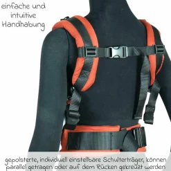 Babytrage DidyFix Fullbuckle ab Geburt - 3,5 kg - 20 kg - Anhock-Spreiz-Haltung, Bauch-, Rücken- und Hüfttrageweise, 100 % kbA-Baumwolle - Rusty Red