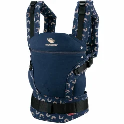 Babytrage First für Neugeborene ab 3,5 kg - 20 kg mit 3 Tragepositionen aus 100% Bio-Baumwolle - RainbowNight - Navy Print