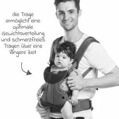 Babytrage Walk 4in1 für Bauch- und Rückentrageposition - Beige
