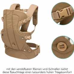 Babytrage Walk 4in1 für Bauch- und Rückentrageposition - Beige