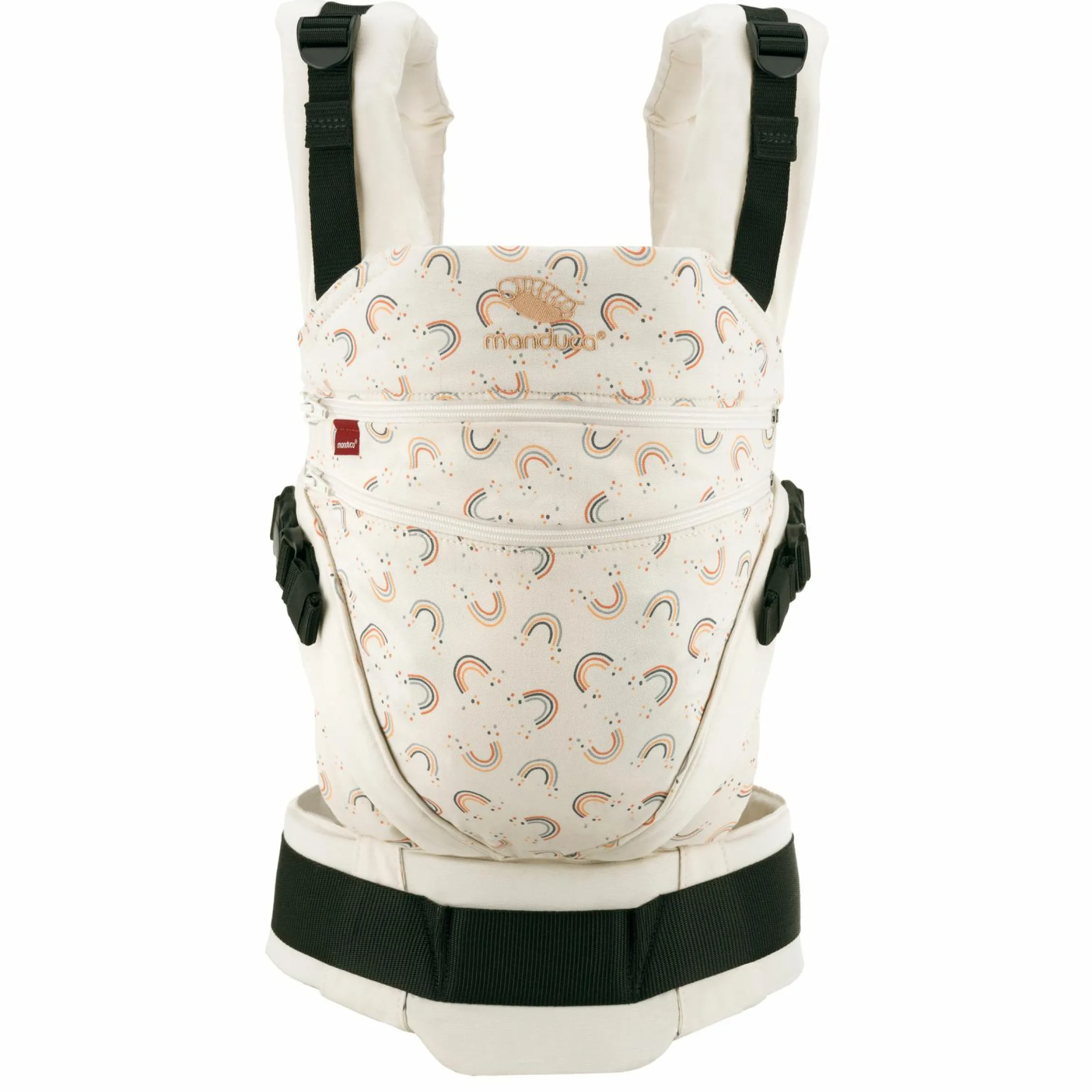 Babytrage XT für Neugeborene ab 3,5 kg - 20 kg mit 3 Tragepositionen aus 100% Bio-Baumwolle - RainbowDay - Sand Print