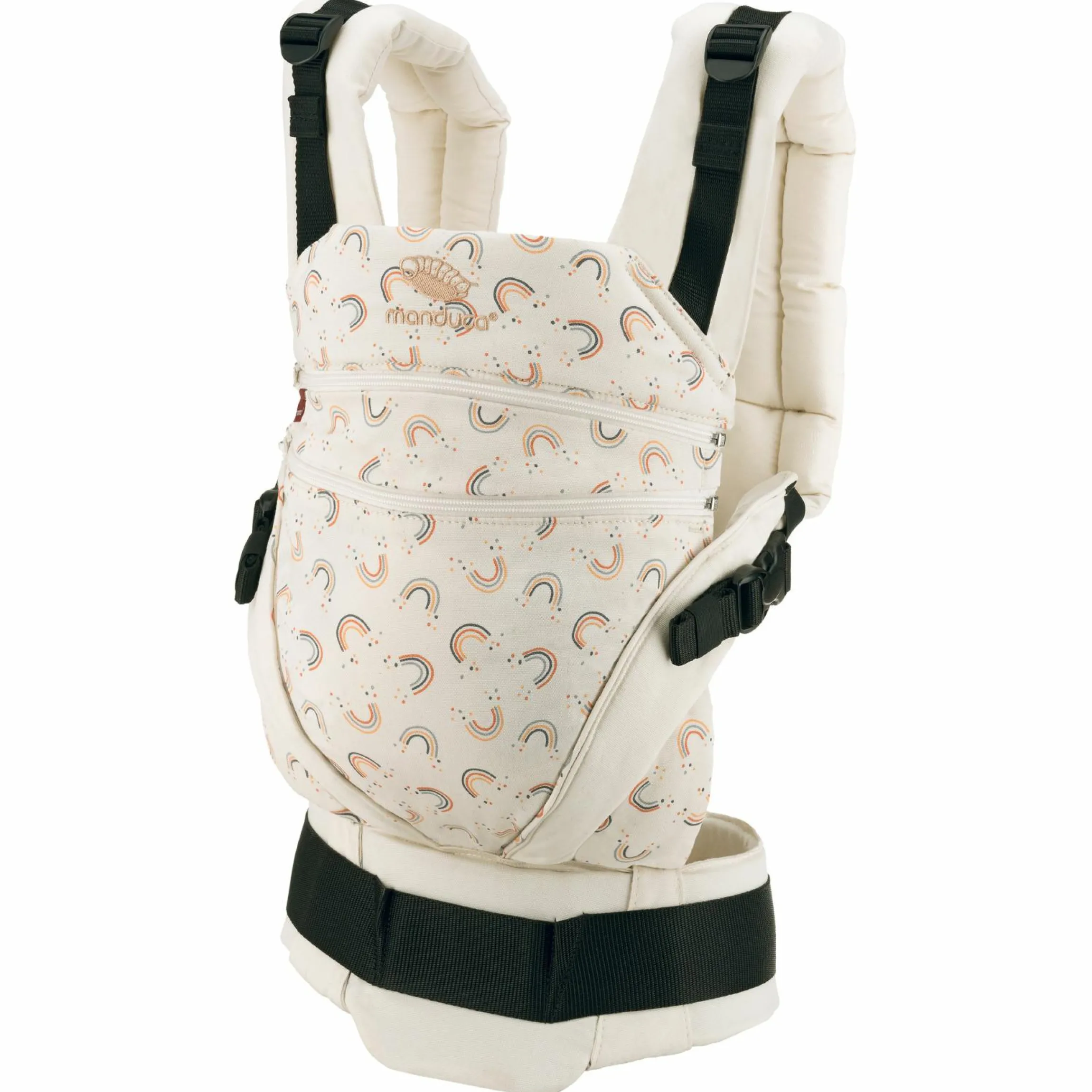 Babytrage XT für Neugeborene ab 3,5 kg - 20 kg mit 3 Tragepositionen aus 100% Bio-Baumwolle - RainbowDay - Sand Print