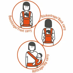 Babytrage XT für Neugeborene ab 3,5 kg - 20 kg mit 3 Tragepositionen aus 100% Bio-Baumwolle - RainbowDay - Sand Print