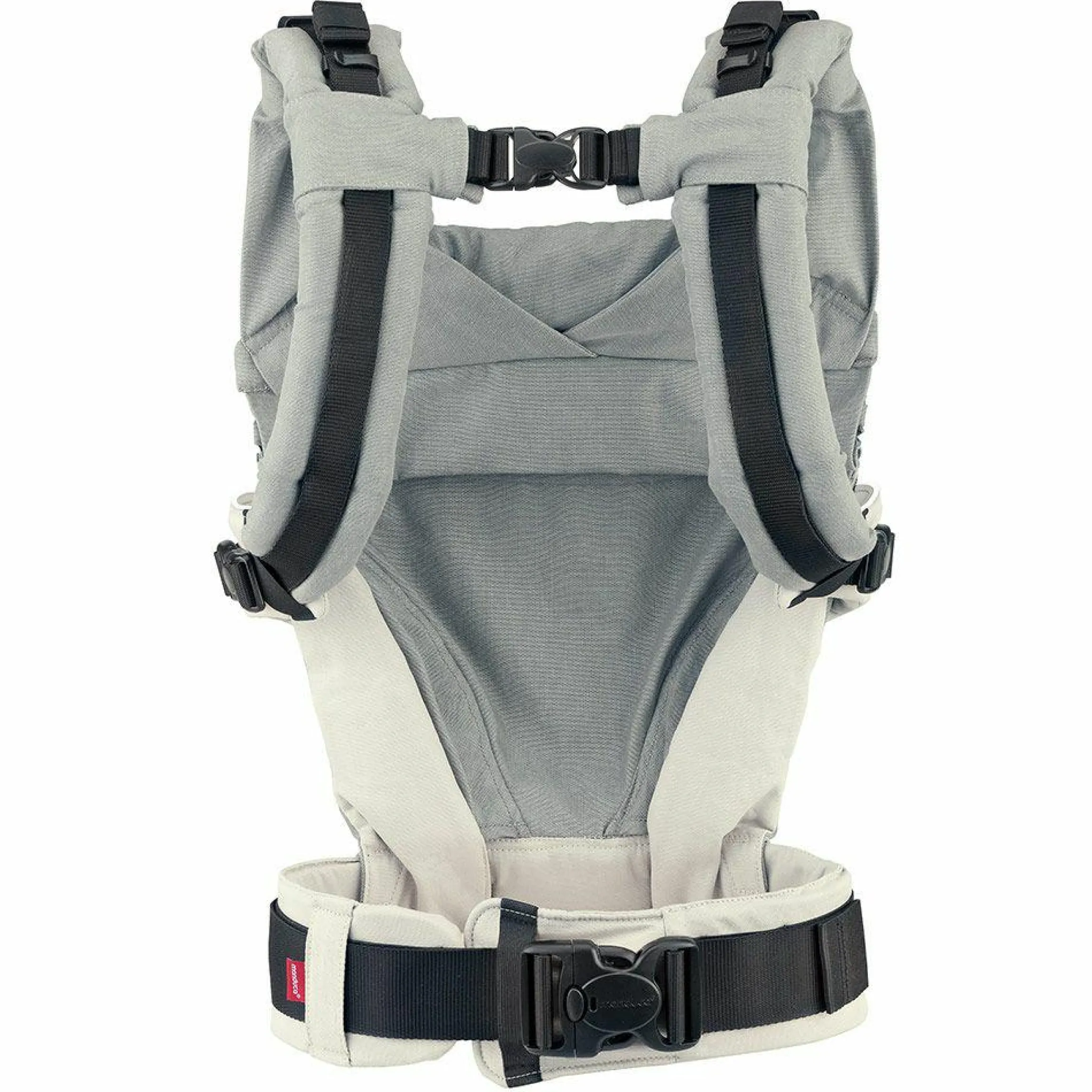 Babytrage-Set XT-Cotton für Neugeborene ab 3,5 kg - 20 kg mit 3 Tragepositionen 100% Bio-Baumwolle inkl. 2 GRATIS Schnullerketten MiaMia Grau Grün - Grey White
